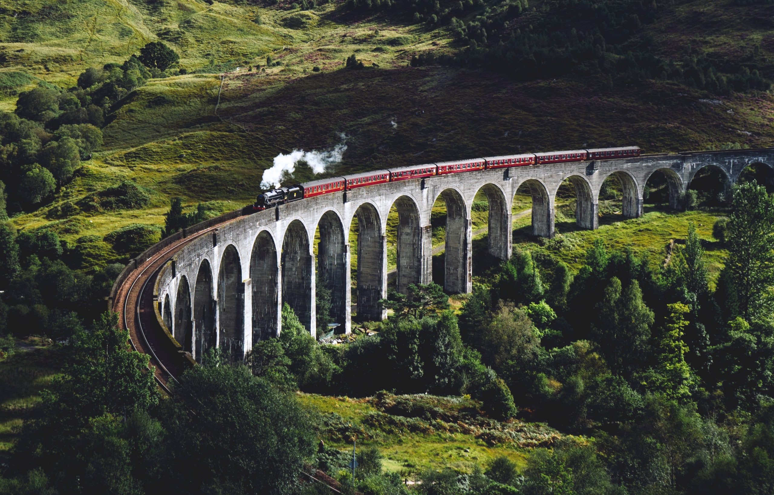 Jacobite Steam Train, Glenfinnan Viaduct, Schottland